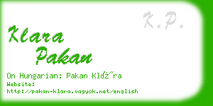 klara pakan business card